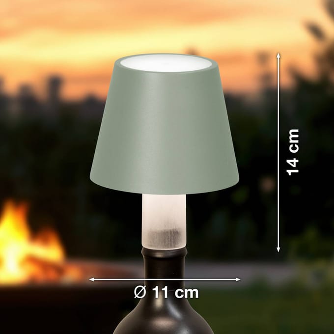 FH Lighting LED-flessenlamp Fiocco, saliegroen, CCT, IP54, dimbaar
