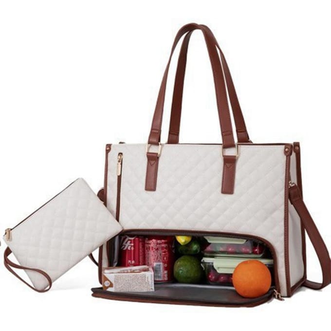 Sac à déjeuner Isolé Sac pour ordinateur Portable Pratique à main blanc