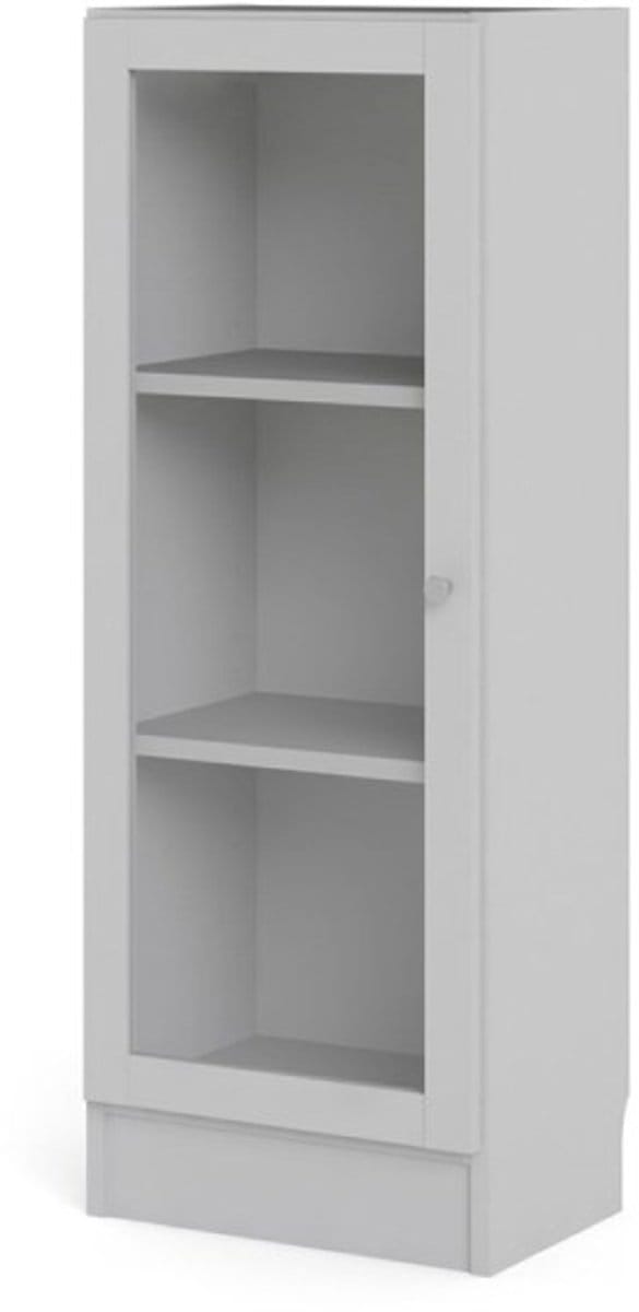 Base wandkast 1 glazen deur wit.
