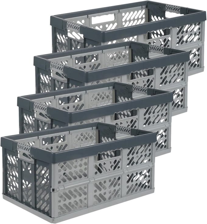 Professionele Klapbox 45 Liter - Grijs-Antraciet - 4 Stuks