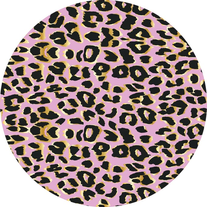 Vinyl | Vloerkleed vinyl rond | Pink P | 95 cm Rond