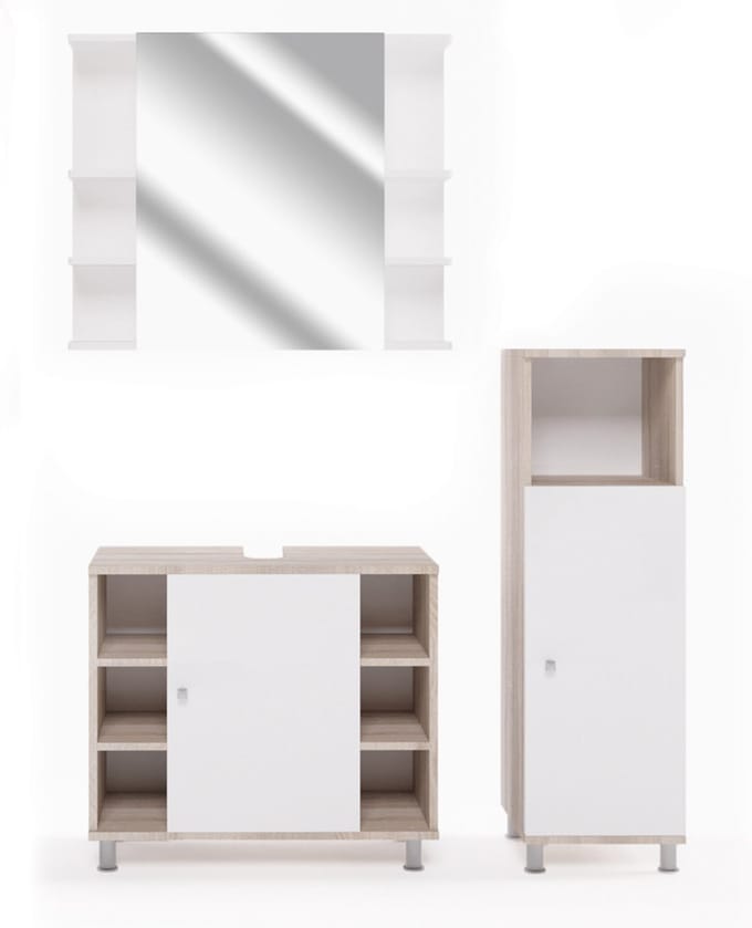 Vicco Badkamermeubel set Fynn, Sonoma, 3-delig