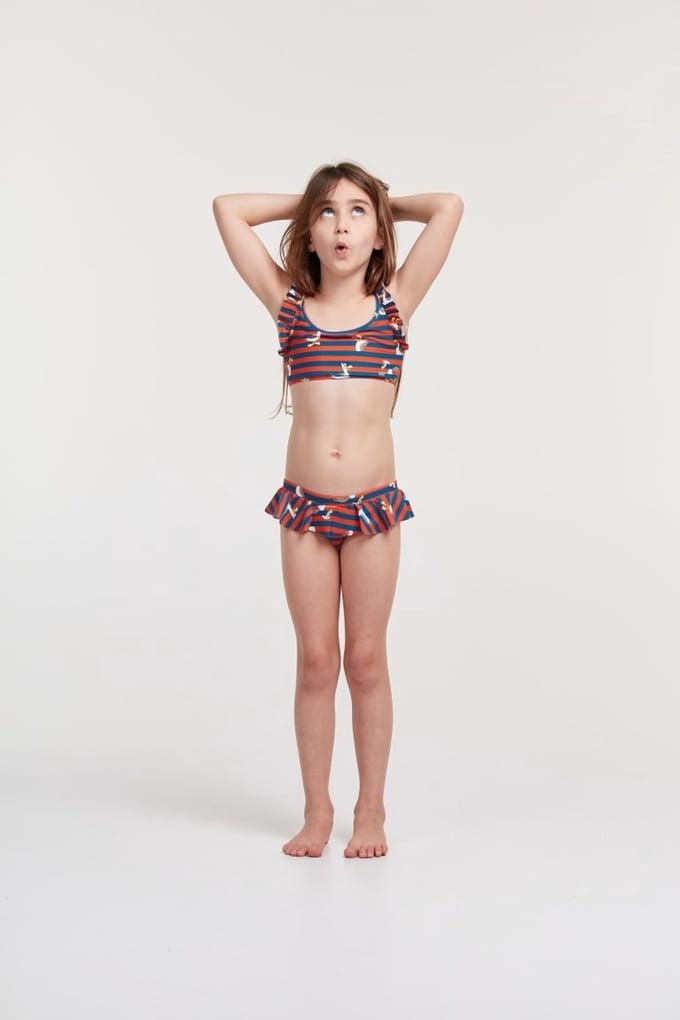 Woody Bikini rood-blauwe strepen