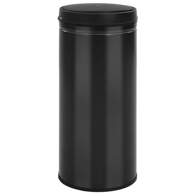 vidaXL - Prullenbak - met - automatische - sensor - 80 - L - koolstofstaal - zwart