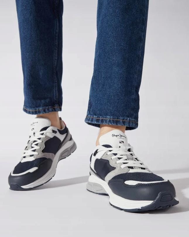 Pepe Jeans Chaussures de Sport Bleues à Lacets Basses 42 Awe