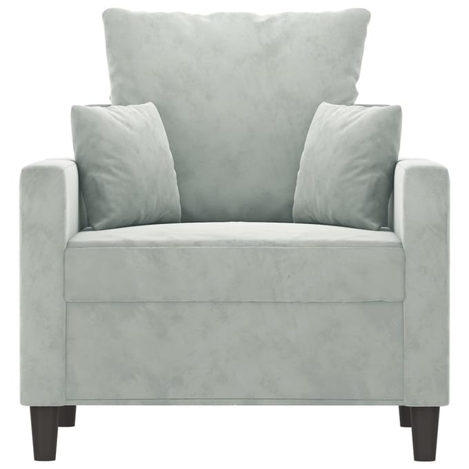 vidaXL - Fauteuil - 60 - cm - fluweel - lichtgrijs