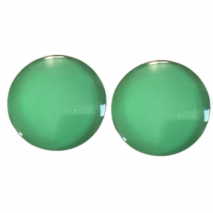 Clip oorbellen lente groen 2.5 cm