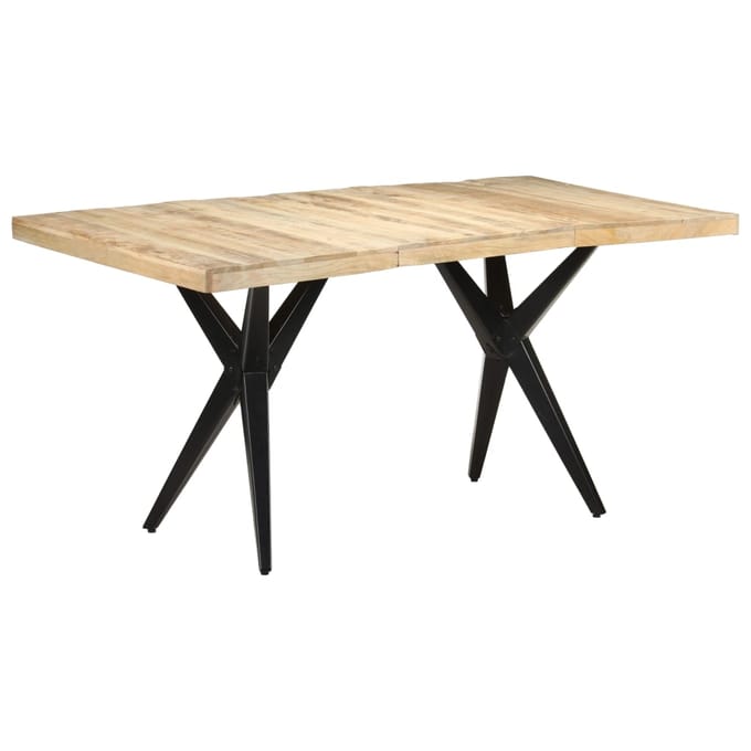vidaXL - Eettafel - 160x80x76 - cm - ruw - mangohout