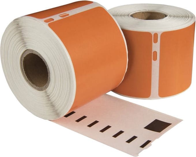 Dymo 99010 oranje compatible labels - 89 mm x 28 mm - 260 etiketten - Permanent