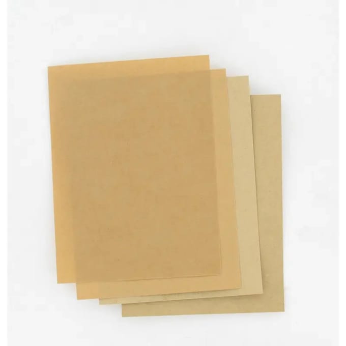 Motorhoesje met 4 vellen snijpakkingen op geolied papier Brazoline