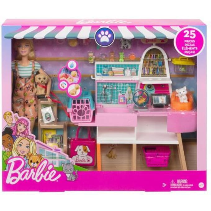 Barbie Dierenwinkel met pop en puppy Speelpoppen