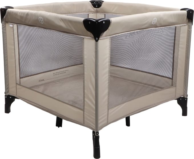 MamaLoes Inklapbare Box voor Baby - Beige - Compacte Kinderbox - Inclusief draagtas - Luuk