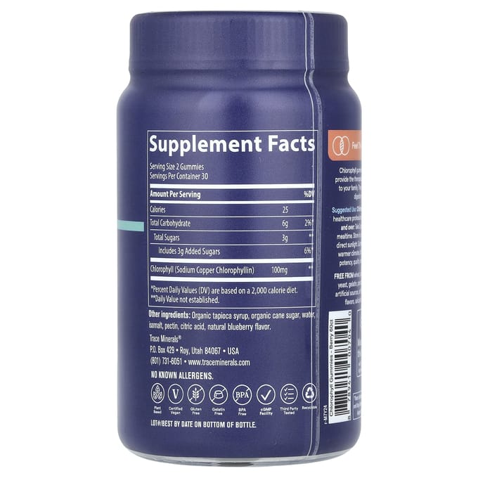 Trace, chlorofylgummies, bes, 100 mg, 60 gummies (50 mg per gummy)