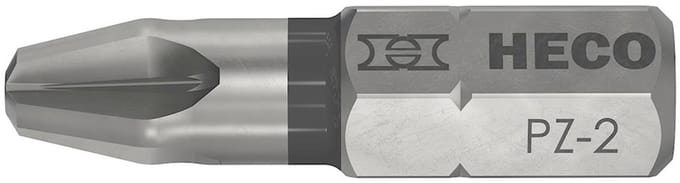 Heco - Drive-Bits - Pozidrive 2 - 25mm Blister verpakking 2 stuks