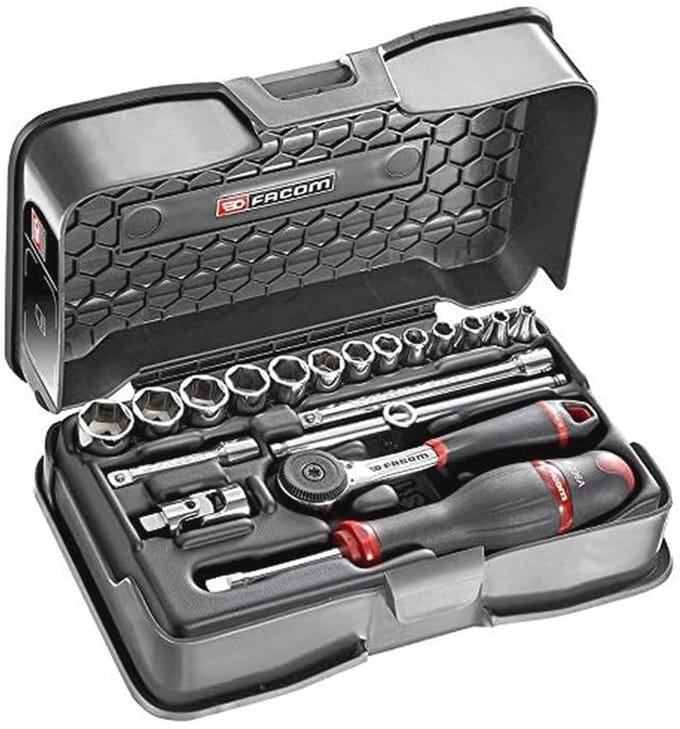 Doppenset 1/4" Metrische 19-delig met Ratel en Accessoires
