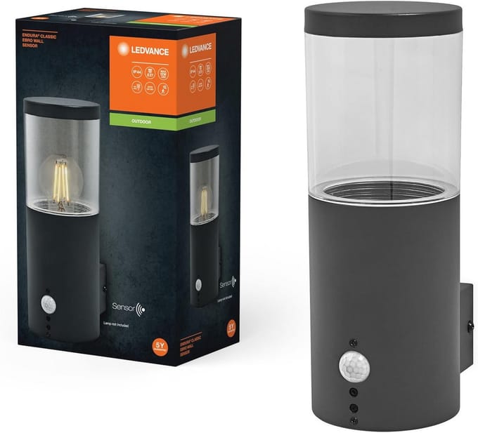 Buitenwandlamp met Bewegingssensor en Daglichtsensor - Moderne LED Verlichting in Donkergrijs RVS