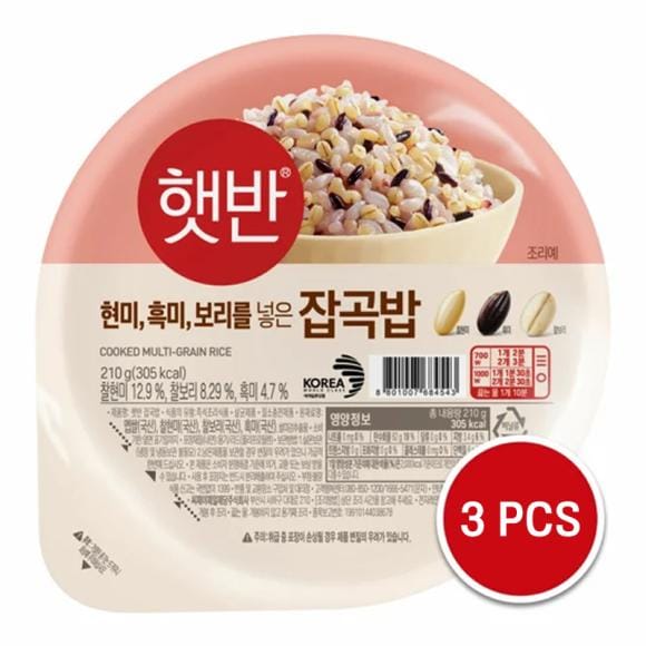 CJ Magnetronbare Instant Gekookte Rijst Hetban - Meergranenrijst 210g (2 opties) 3PCS red