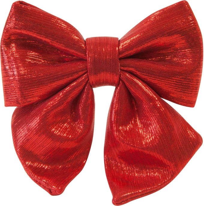 HOBI - Rode gemetalliseerde stoffen strik 15 cm, decoratief en glanzend