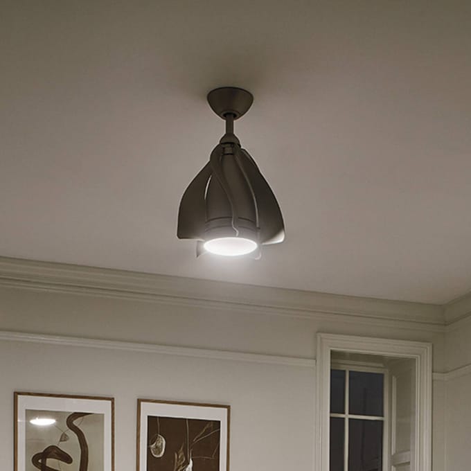 Plafondventilator met verlichting - Terna - 15in / 38cm ventilator - geborsteld nikkel