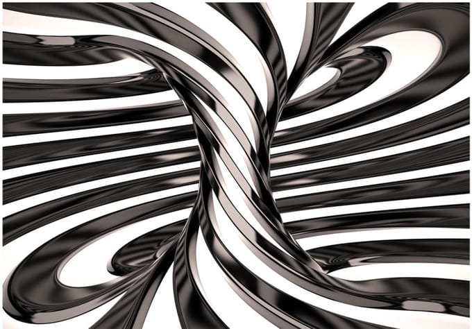 Fotobehang - Black and white swirl.