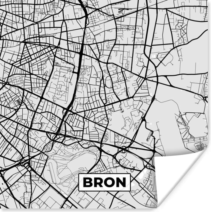 Poster Frankrijk - Bron - Stadskaart - Plattegrond - Kaart - 75x75 cm
