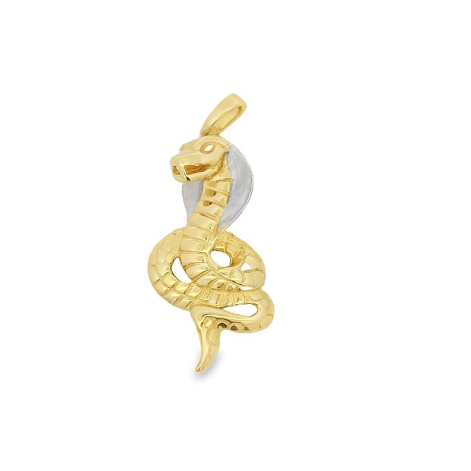 Juwelier Zwartevalk 14 karaat gouden bicolor cobra hanger