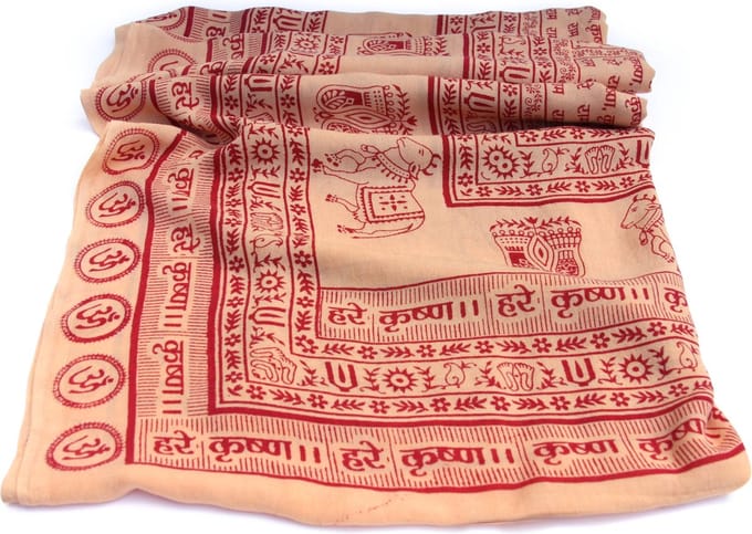 Meditatie omslagdoek Maha, XL, 220 x 106 cm, perzik