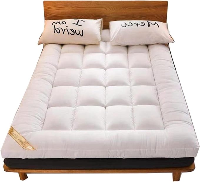 Japanse Futonmatras - Opvouwbaar Slaapkussen - Comfortabel Slapen - Drie dimensionaal Gewatteerd - 10 cm Dik - Wit