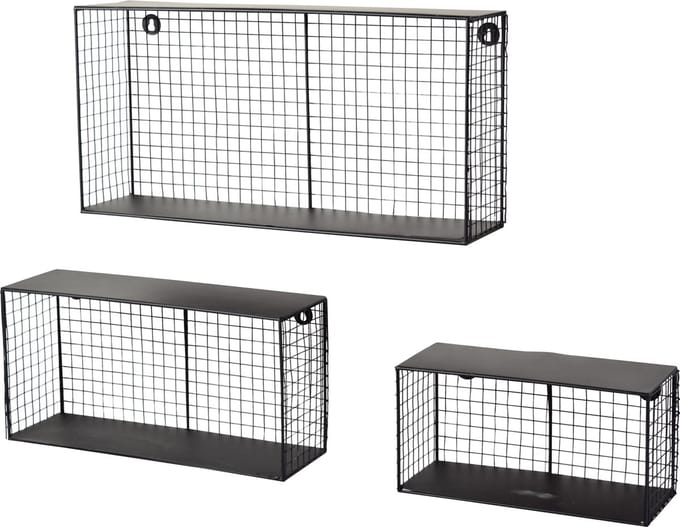 LOFT42 Gaas  Set van 3 wandboxen Zwart - Metaal - Industrieel