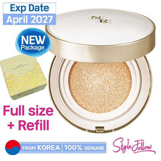 [NATURE REPUBLIC] Ginseng Ampoule Cushion 15g (SPF50+/PA+++) (1set) #N21 Light Beige beige