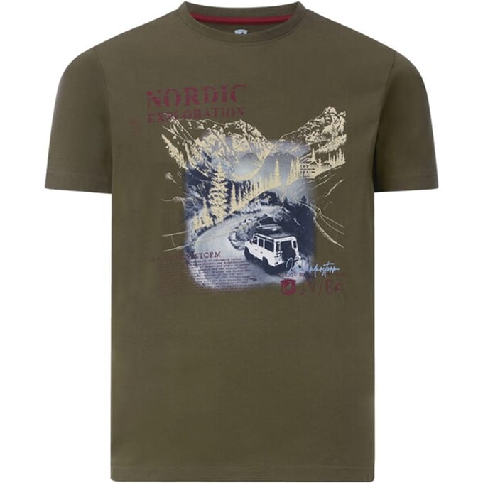 Jan Vanderstorm herren T-Shirt - 52/54 - olijf - Plus Size