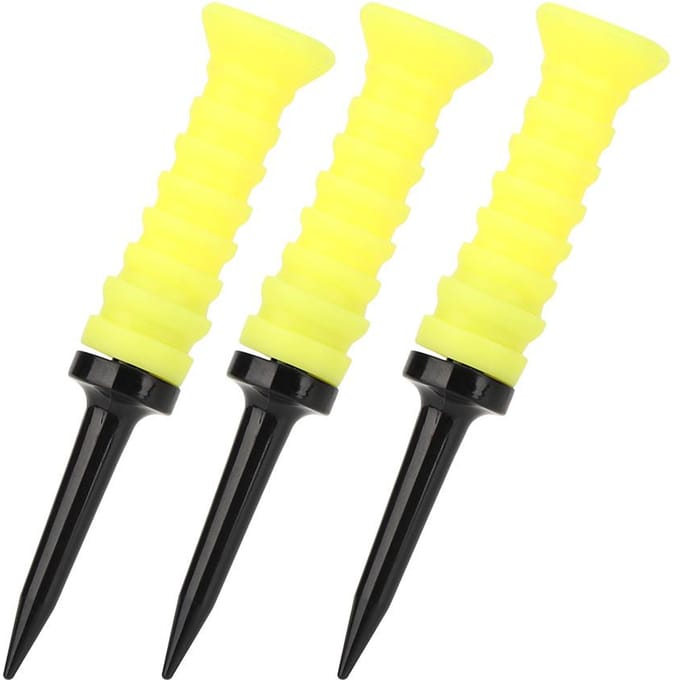 3 Stuks 83mm Gele Elastische Golf Tee Rubberen Balhouder voor Golf Oefening Trainingshulpmiddelen yellow