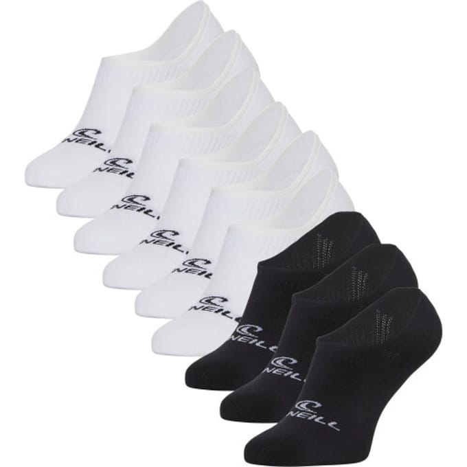 O'Neill Heren / Dames Footies Sokken No Show 9-Pack Wit/Zwart - Maat 35-38