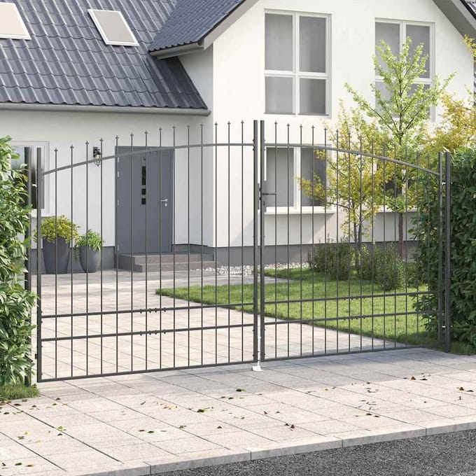 vidaXL - Dubbele - Heining - WOERDEN - 400 - x - 249,5 - cm - Staal - Vergrendelbaar