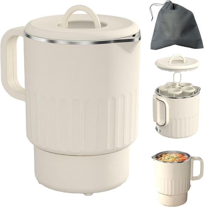 Opvouwbare Waterkoker 1 Liter RVS - Compact & Draagbaar voor Reizen en Camping
