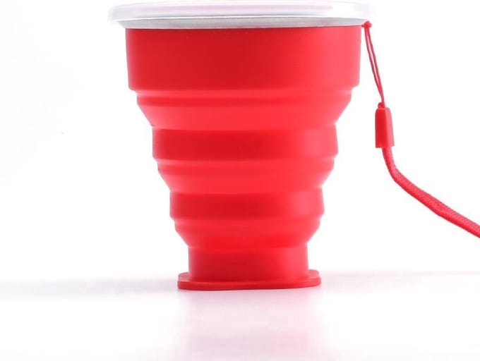 Scoby - Opvouwbare Beker - Siliconen Reisbeker - Collapsible Cup - 200ml - Rood