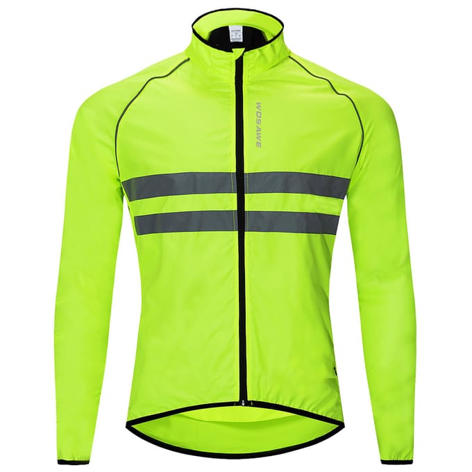 Reflecterend Lange Mouw Fietsjersey Windjack Jas Waterafstotend Winddicht Buitensporten XL zwart
