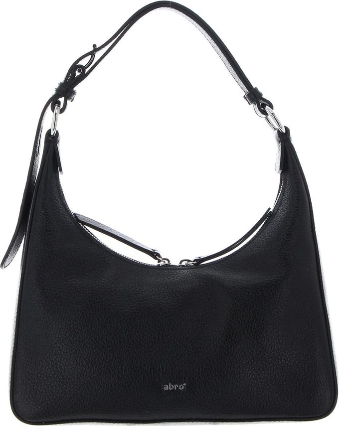 abro Leren Schoudertas Leather Ariete Shoulderbag Black / Nickel Zwart