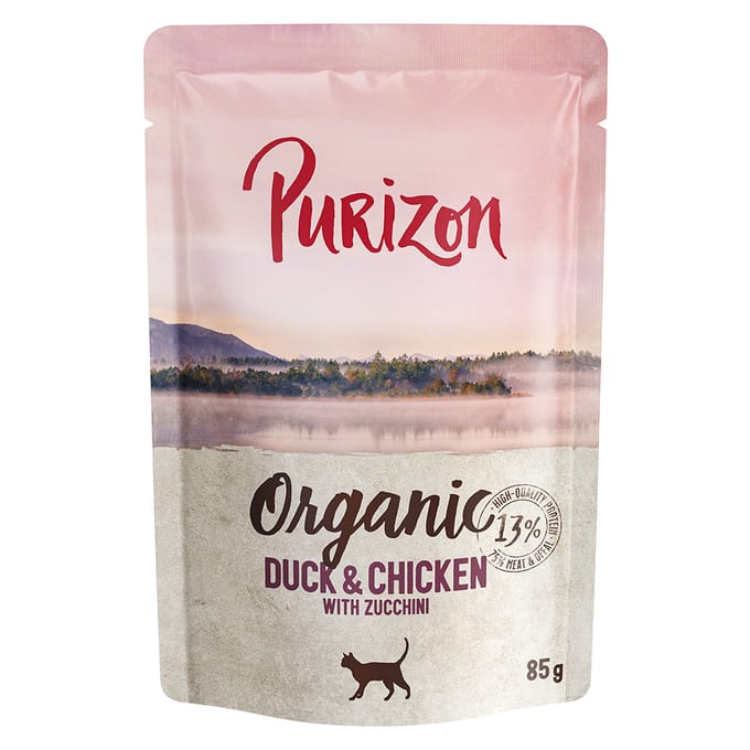Purizon Organic Bio 6 x 85 g - Eend en Kip met Courgette