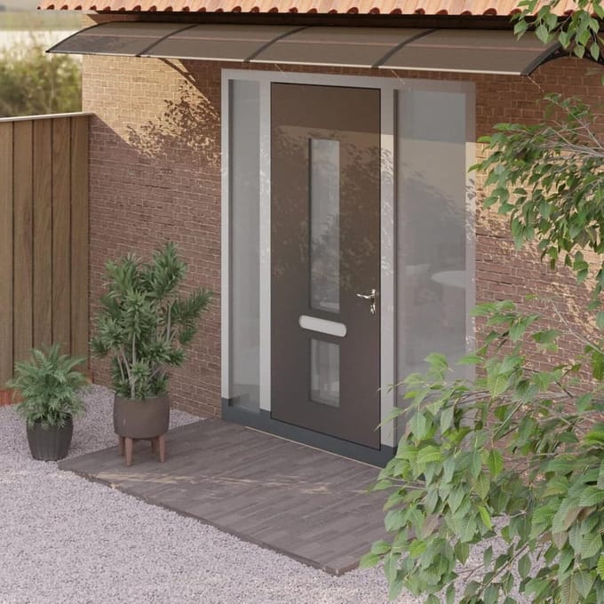 Terrasluifel - Balkonoverkapping Deur - Bescherming Buiten - Stabiel Polycarbonaat - 400 x 100 cm - Zwart