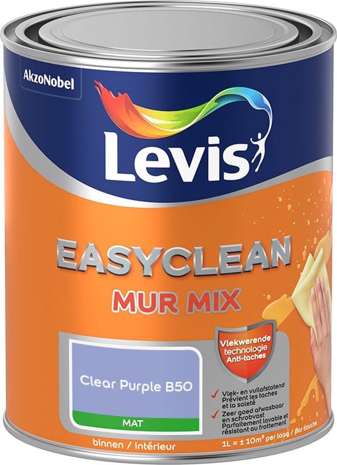 Levis - Easyclean Mur Mat Mix - Clear Purple B50 - Mengverf - 1 L