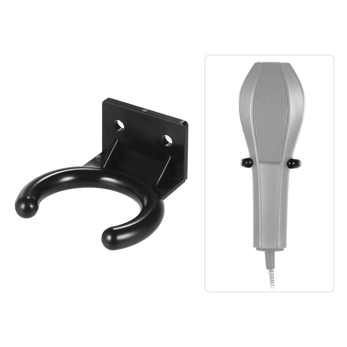 Draadloze microfoonhanger Microfoon Wandmontagehouder Haakklem Kunststof Zwart zwart
