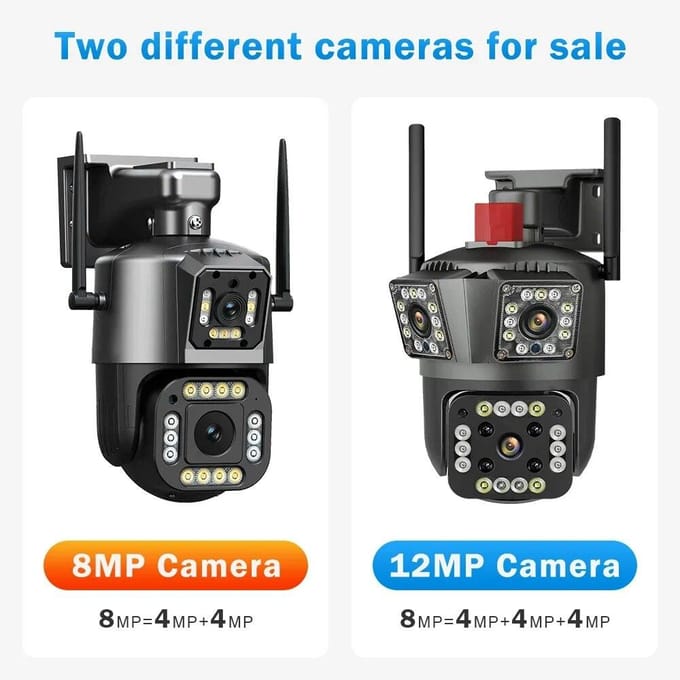 8MP PTZ WiFi 4K Drie Lens Scherm Camera Buiten Drie Schermen Bescherming Bewegingsdetectie Buiten IP CCTV Survalance Camera's AU Plug
