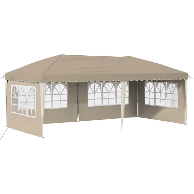 vidaXL - Pop-up - Feesttent - 574 - x - 289 - x - 245 - cm - Crèmekleurig