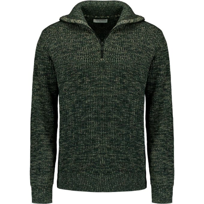 No Excess Pullover half zipper high neck 3 co dark green
