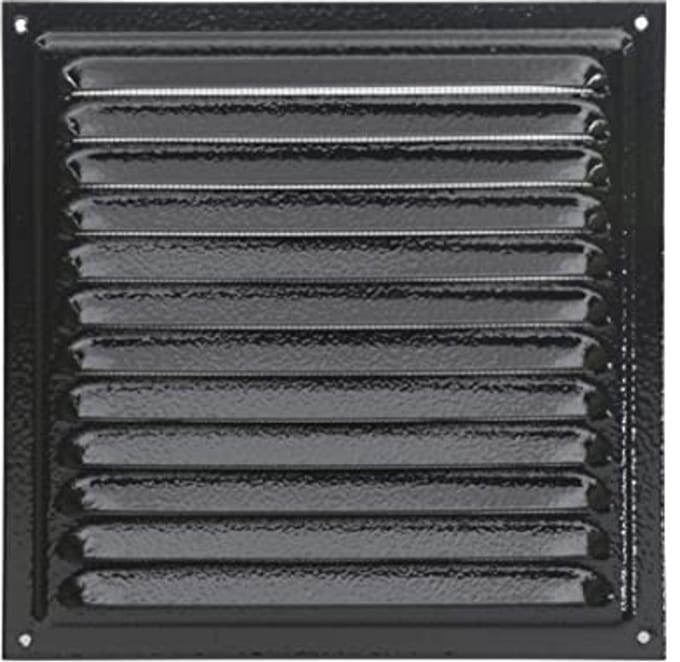 Ventilatierooster 20x20cm - Zwart Metalen Ventilatie