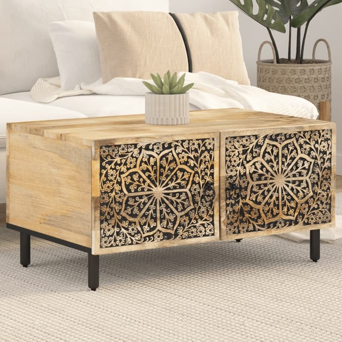 vidaXL - Salontafel - 80x50x40 - cm - massief - mangohout