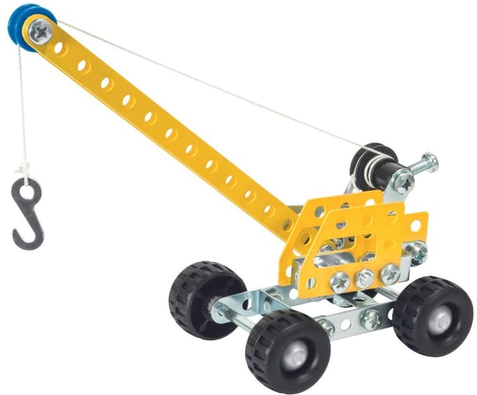 Eitech® Bouwdoos – Mini Kraan – 73-delig – Metalen Bouwpakket met Gereedschap – Constructiespeelgoed – Vanaf 6 Jaar