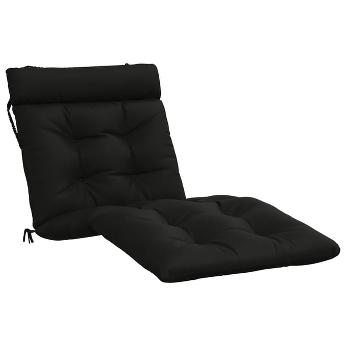vidaXL - Ligstoel - Kussen - VIANEN - 100% - Polyester - Zwart - 200 - x - 80 - x - 8 - cm