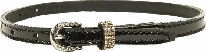 Patent leather spur straps-golden-1 pair
